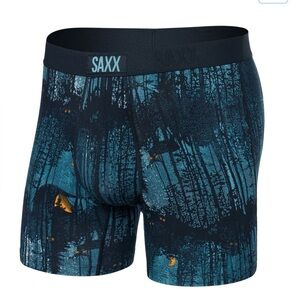 SAXX Vibe Super Soft Boxer Briefs Forest Walk/Maritime print Medium NEW